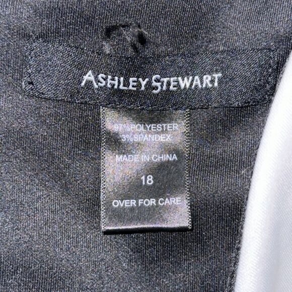 Ashley Stewart Black/White Sleeveless Mesh Panel Dress Size 18 Polyester/Spandex - Picture 3 of 8